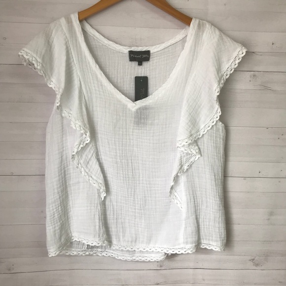 Michael Stars Ruffle Flutter Sleeve 
